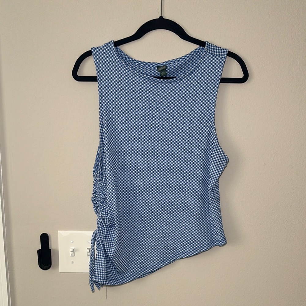 Wild Fable Blue Gingham Sleeveless Side-Tie Top